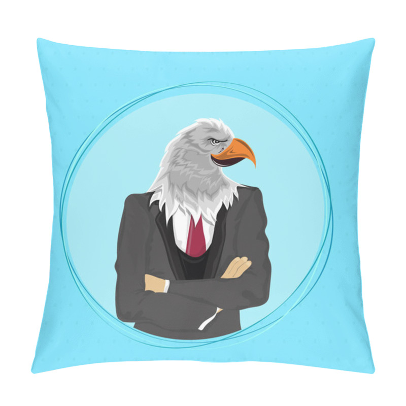 Personality  Eagle Bird In Suit, Anthropomorphic Design. Pillow Covers