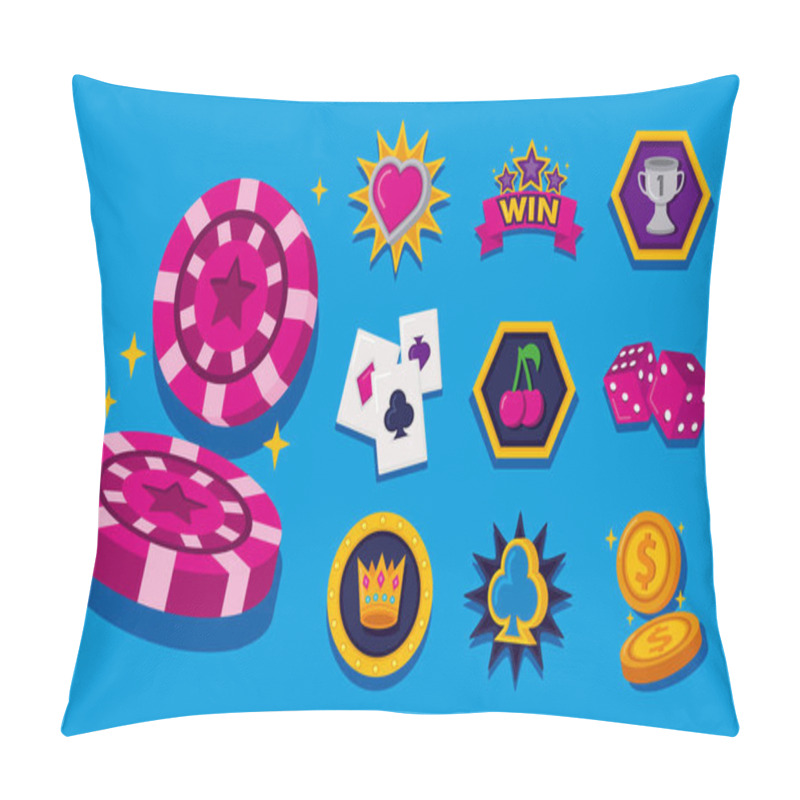 Personality  Bundle Of Slots Casino Set Icons Pillow Covers