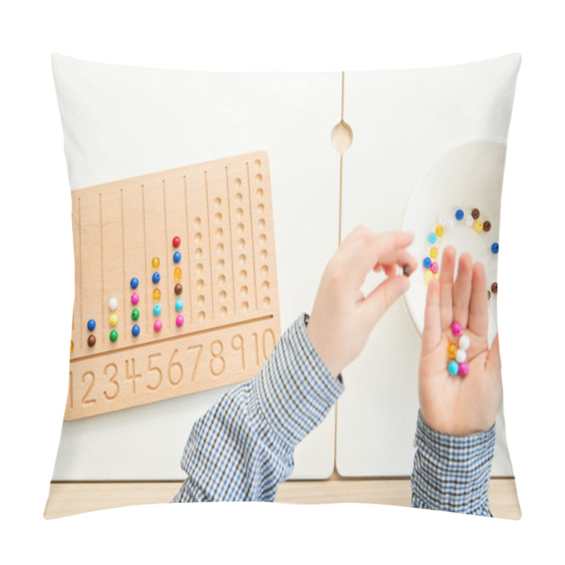 Personality  Montessori Beads Board. Learning To Count And Write Numbers, Prepare Child For Mental Arithmetic, Develop A Sense Of Order, Focus, Coordination And Accuracy. Pillow Covers