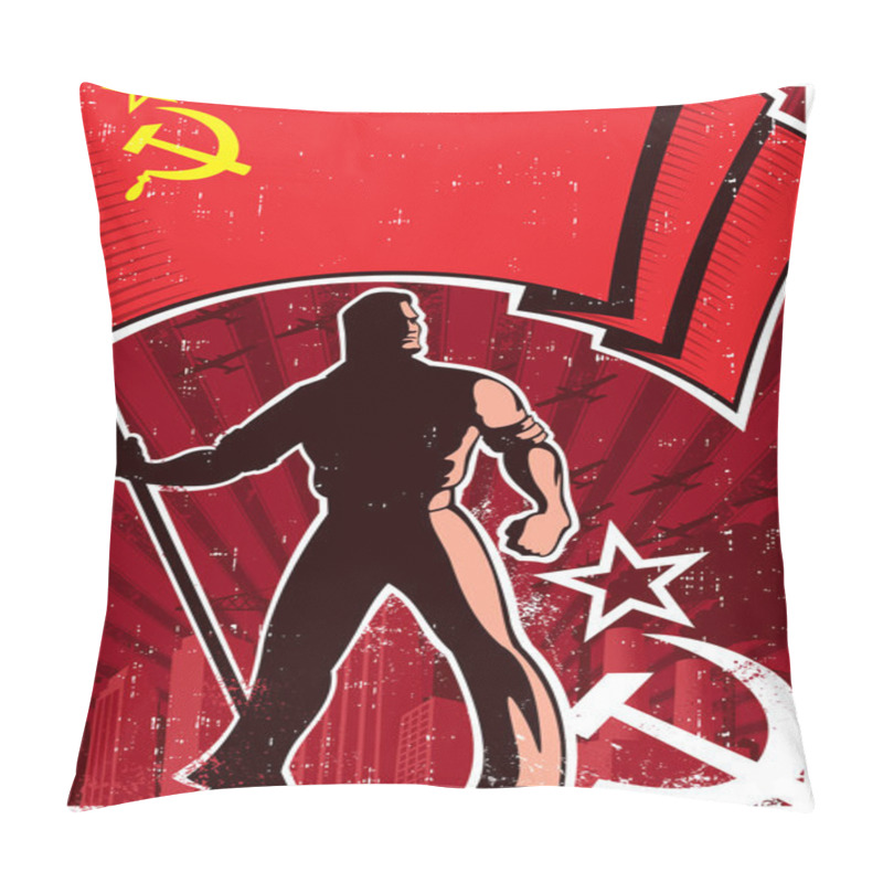 Personality  Flag Bearer Poster USSR Pillow Covers