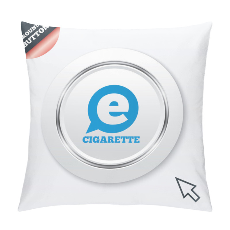 Personality  Smoking Sign Icon. E-Cigarette Symbol. Pillow Covers