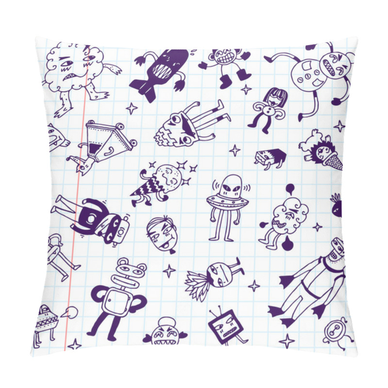 Personality  Crazy Doodle Creatures Pillow Covers