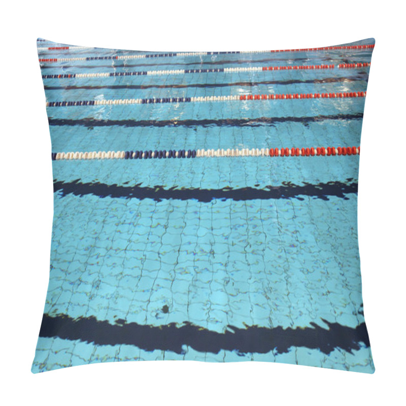 Personality  Lane Swimming Races In The Olympic Swimming Pool Pillow Covers