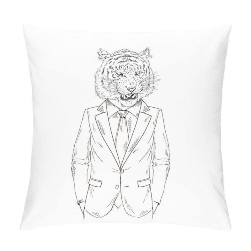 Personality  Roaring Tiger Dressed Up Pillow Covers