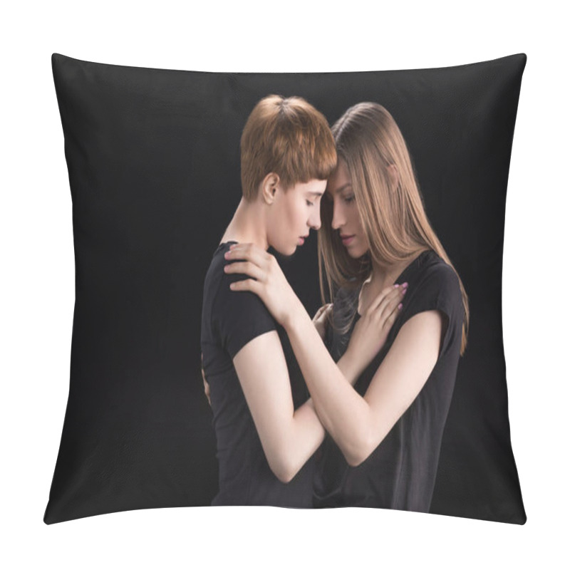 Personality  Lesbian Couple Touching Foreheads Pillow Covers