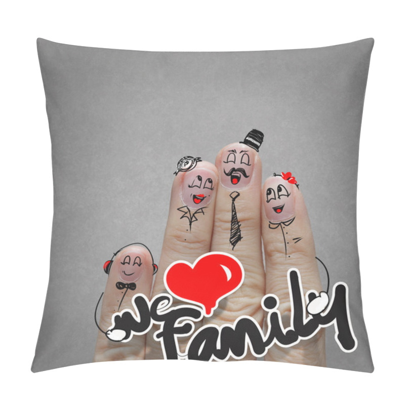 Personality  The Happy Finger Family Holding Family Word Pillow Covers