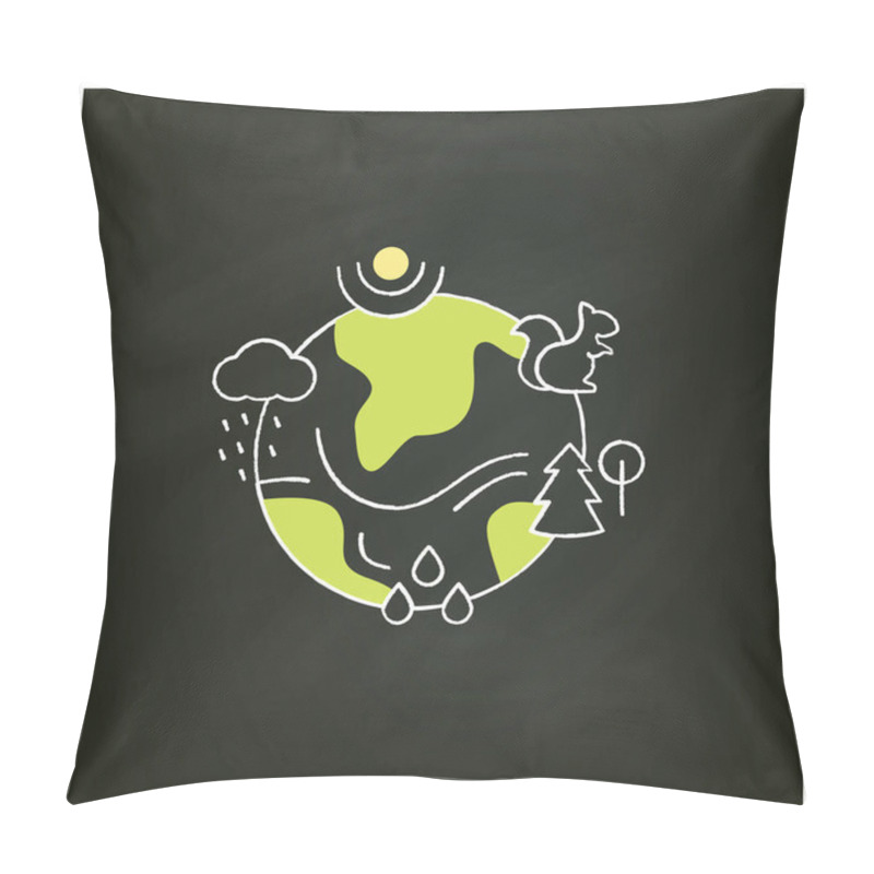 Personality  Ecosystem Chalk Icon Pillow Covers