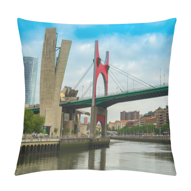 Personality  La Salve Zubia Bridge In Spanish City Bilbao Pillow Covers