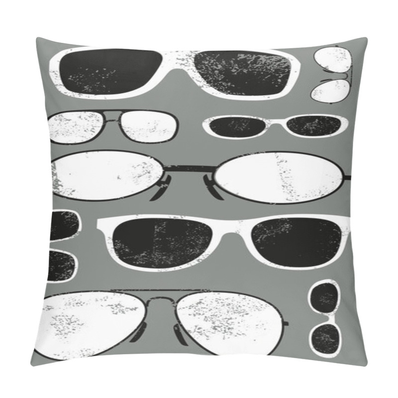 Personality  Vector Grunge Set Of Retro Glasses. Glasses Background. Pillow Covers