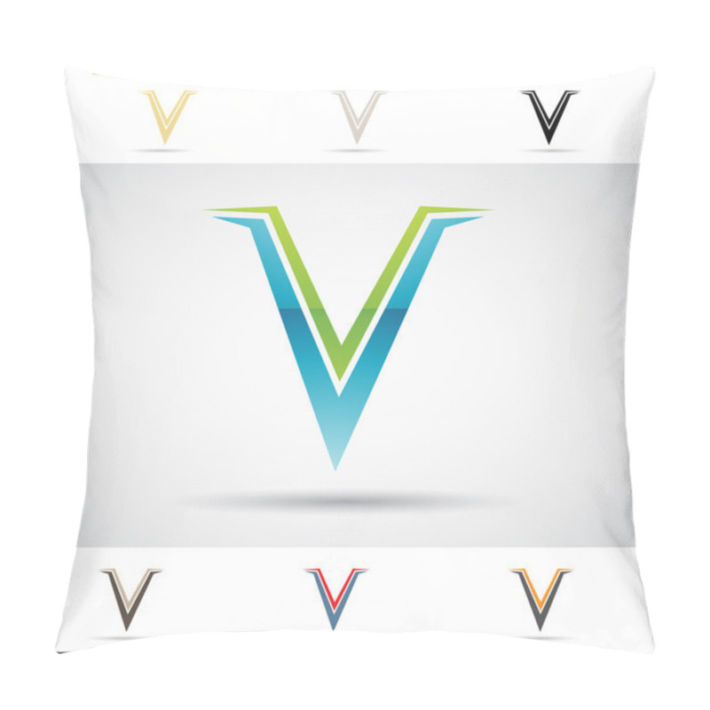 Personality  Logo Shapes And Icons Of Letter V Pillow Covers