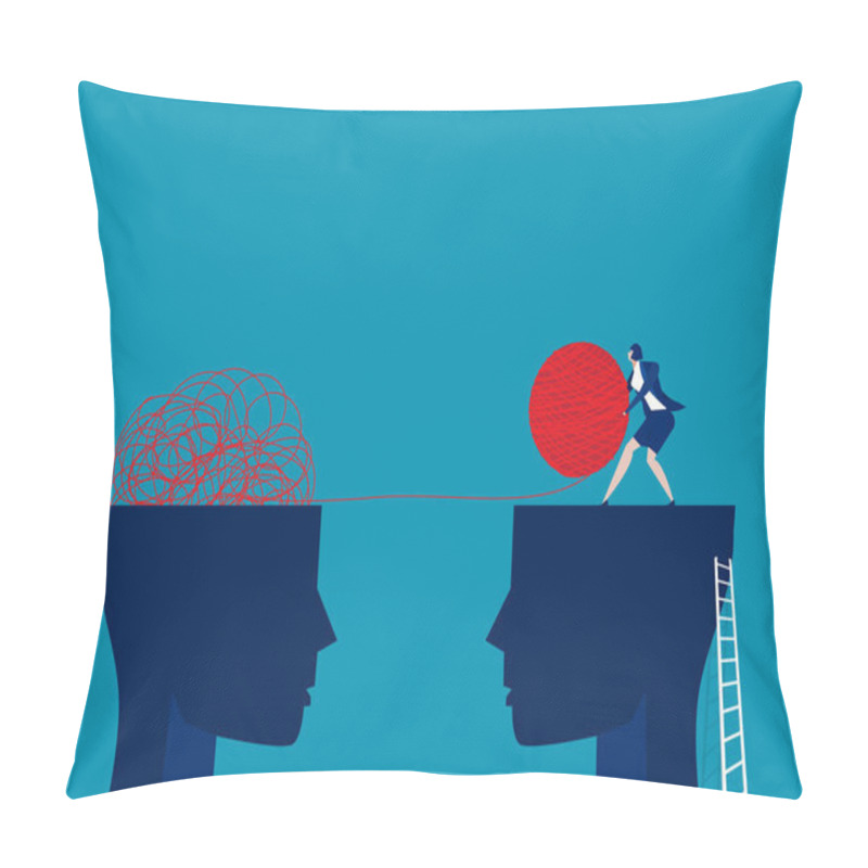 Personality  The Opposite Mindset Chaos And Order In Thoughts Concept. Vector Illustration Pillow Covers