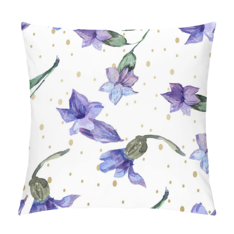 Personality  Purple Lavender Flowers. Seamless Background Pattern. Fabric Wallpaper Print Texture. Hand Drawn Watercolor Background Illustration. Pillow Covers