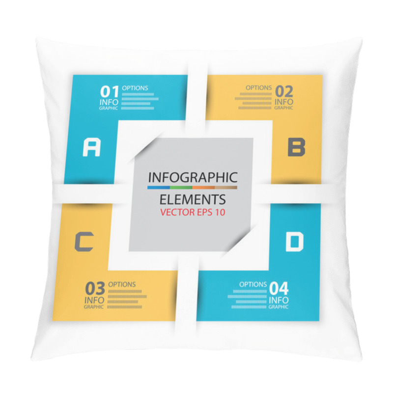 Personality  Modern Business Options Banner, Rectangular Forms Info-graphics Pillow Covers