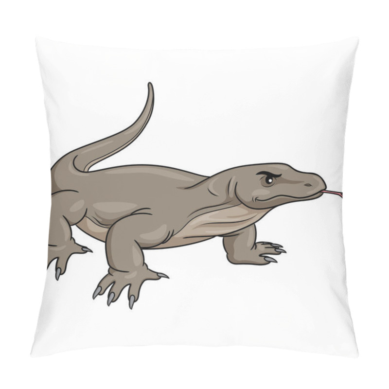 Personality  Illustration Cartoon Of Cute Komodo Dragon Cartoon. Pillow Covers