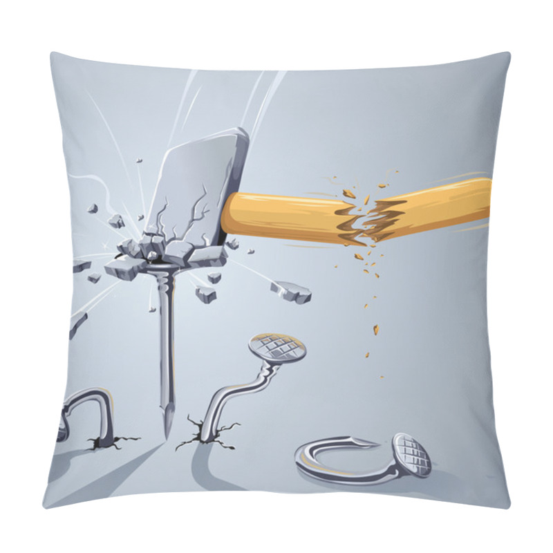 Personality  Hammer Broken Striking A Nail Pillow Covers