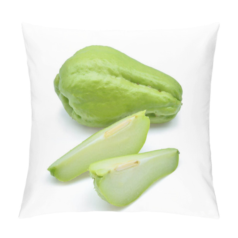 Personality  Fresh Chayote Isolated On White Background Pillow Covers