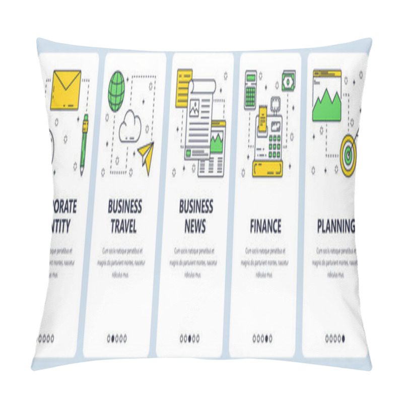 Personality  Vector Modern Thin Line Business Concept Web Banner Set Pillow Covers