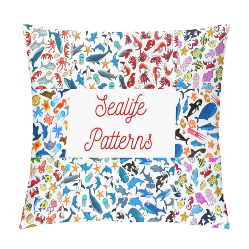 Personality  Sealife Animals And Fishes Seamless Patterns Pillow Covers