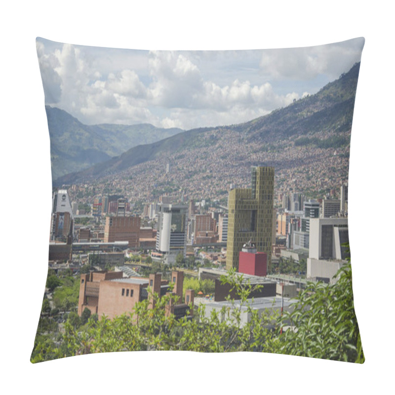 Personality  Urban Panoramic, Cityscape Of Medellin Pillow Covers