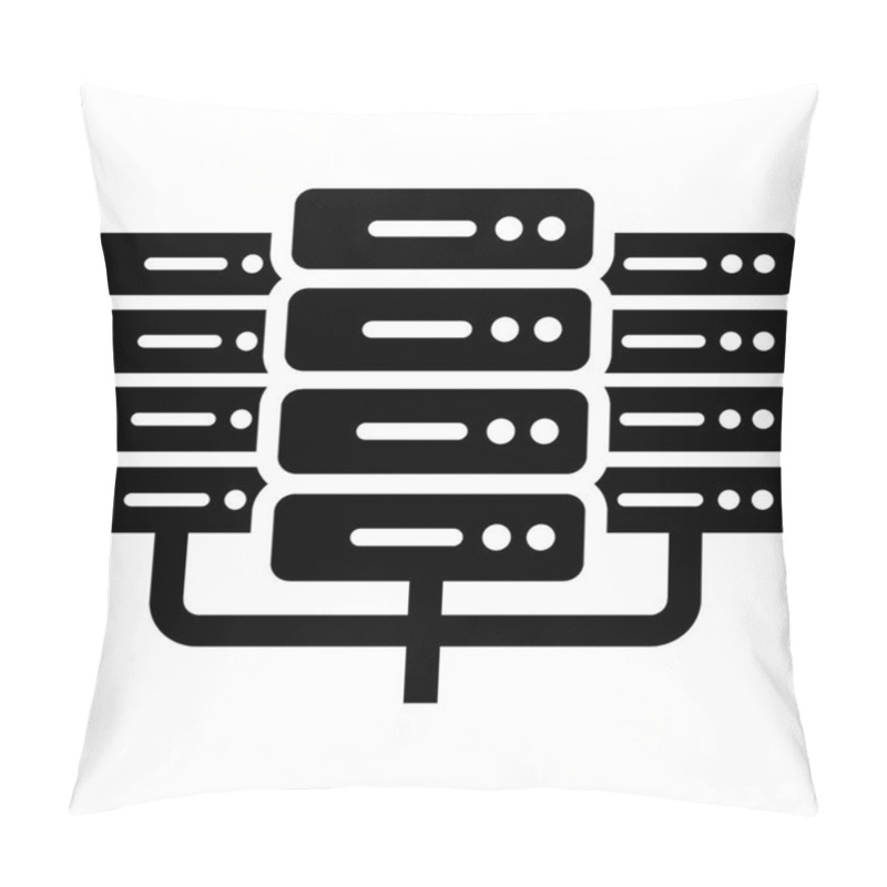 Personality  Data Server Glyph Icon Pillow Covers