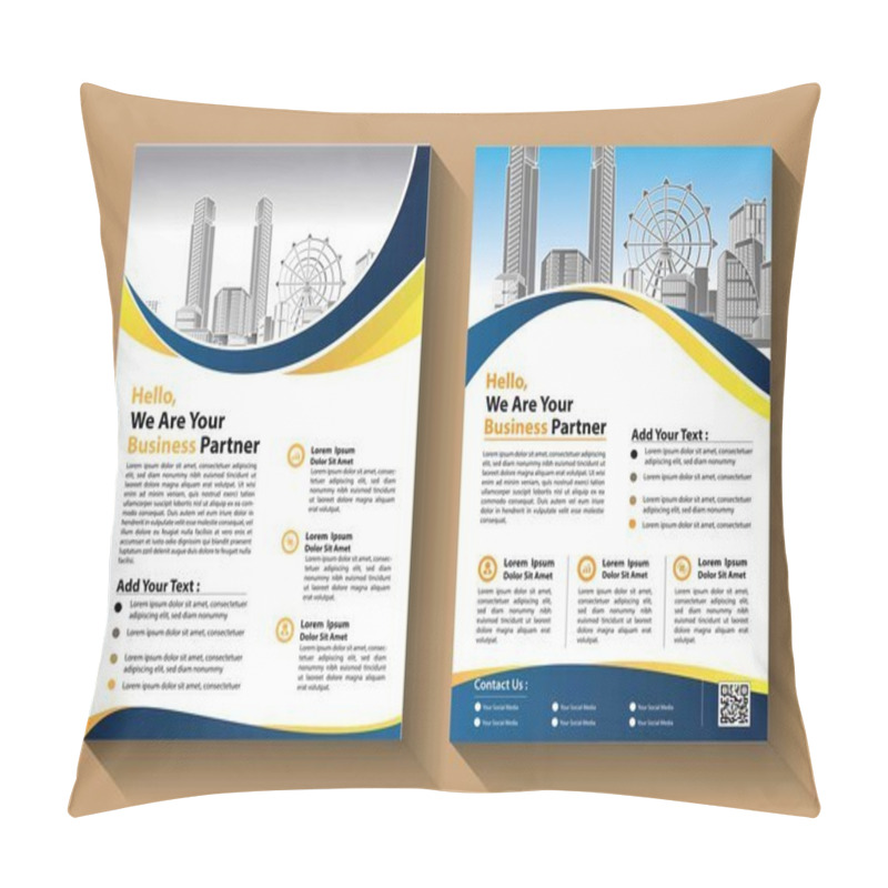 Personality  Brochure Template Layout, Cover Design Annual Report, Magazine, Flyer Or Booklet Background Pillow Covers