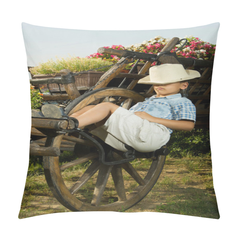 Personality  Boy Sleeping In Garden On The Carriage Pillow Covers