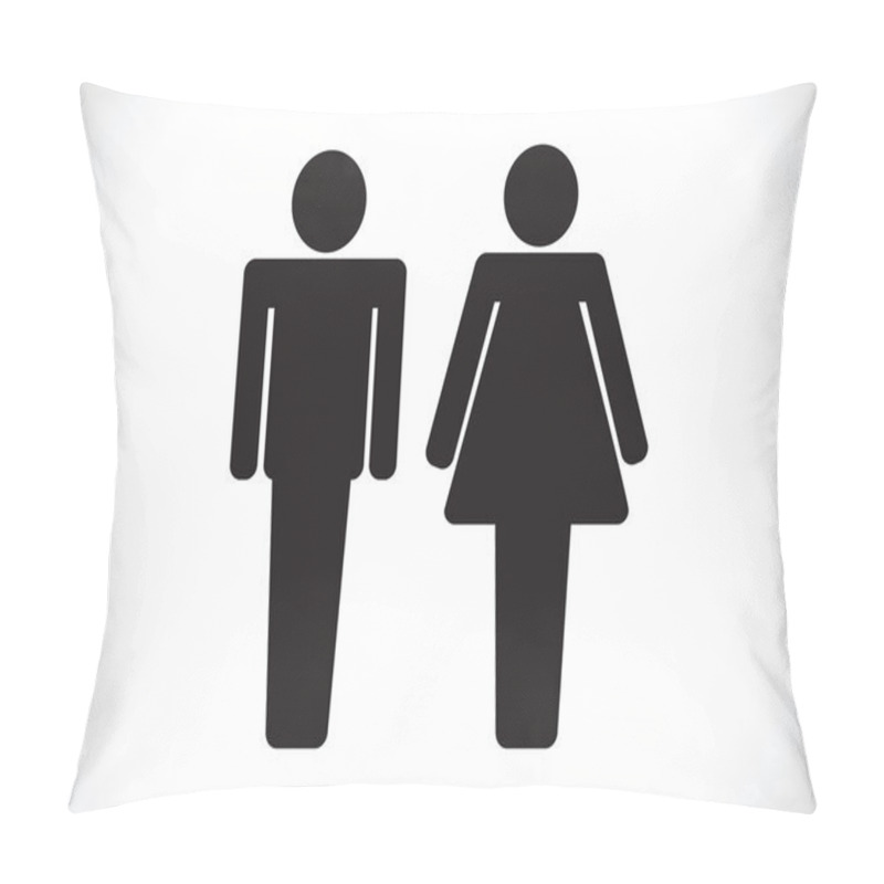 Personality  Pictogram Man Woman Sign Icons, Toilet Sign Or Restroom Icon Pillow Covers