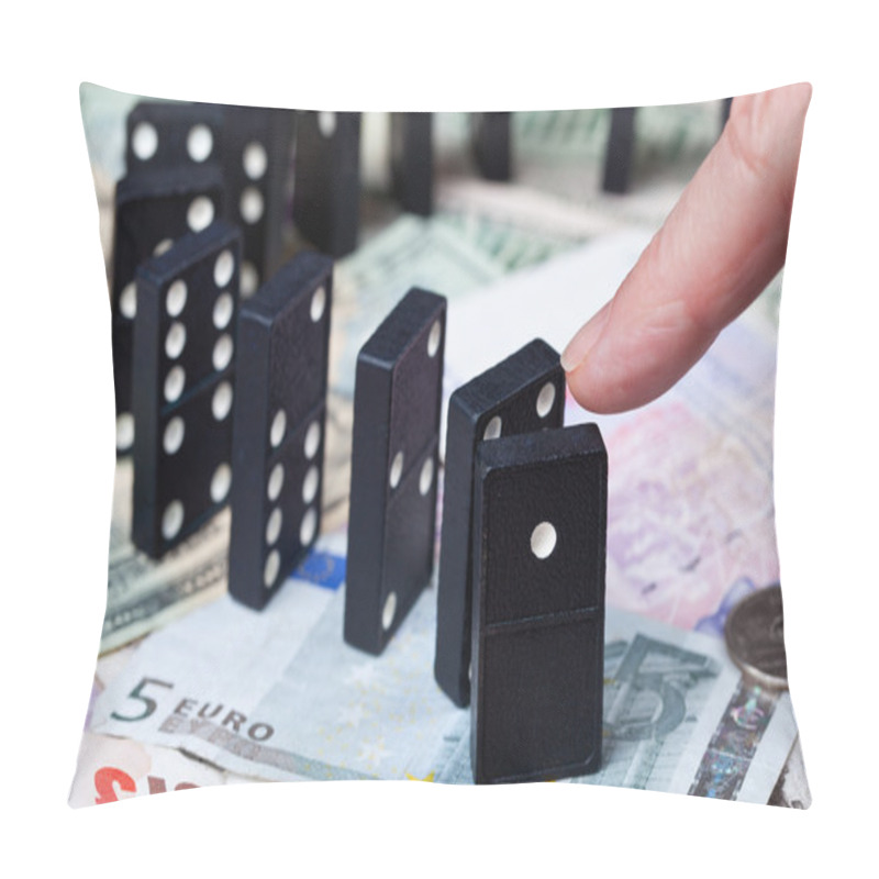 Personality  Standing Dominoes On Bank Notes Pillow Covers