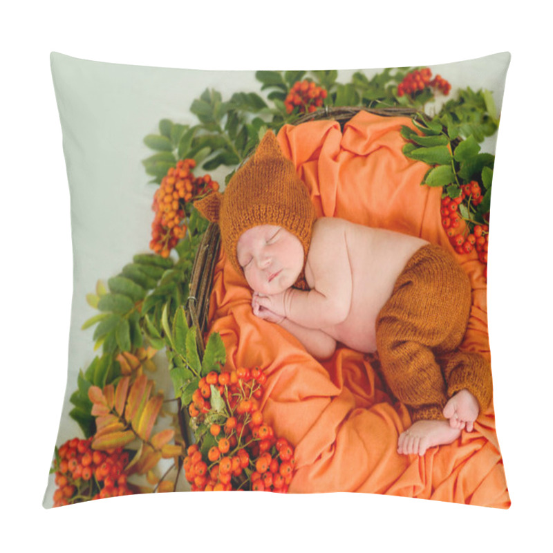 Personality  A Newborn Baby Lies In A Basket With Rowan Pillow Covers