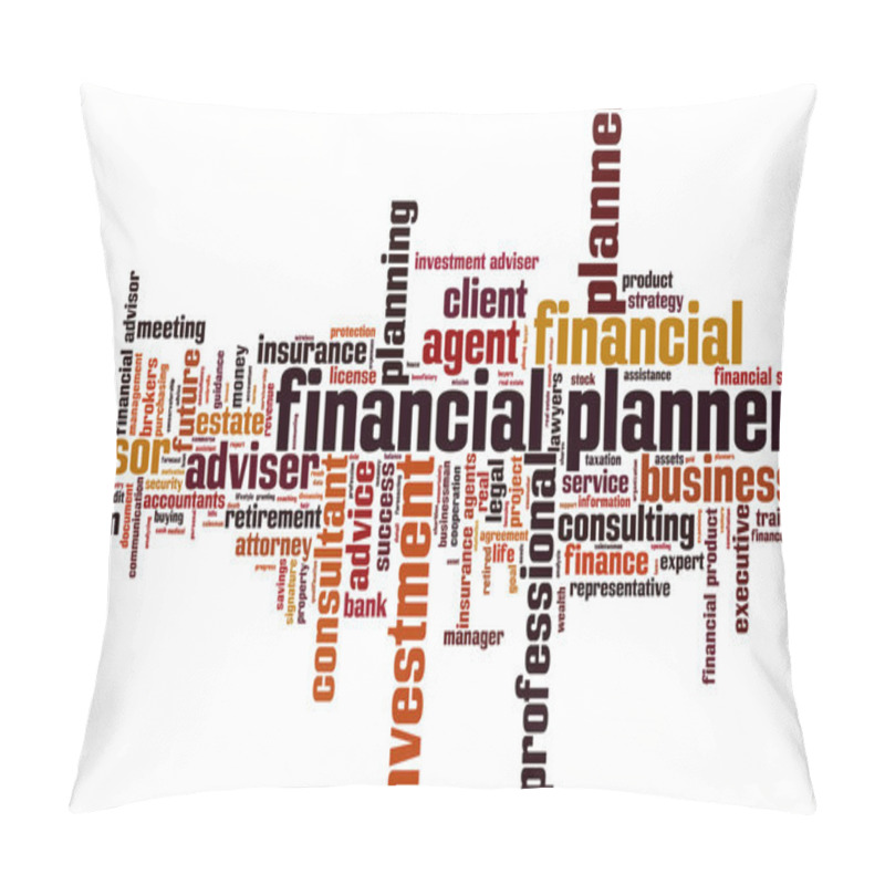 Personality  Financial Planner Word Cloud Pillow Covers