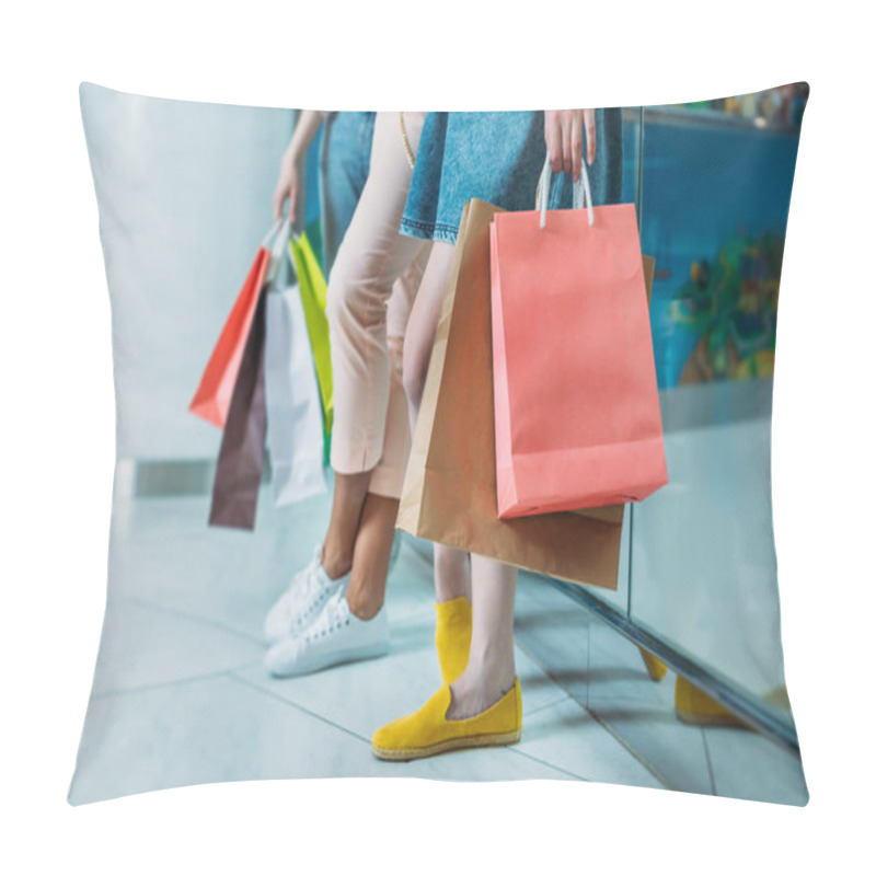 Personality  Young Women With Shopping Bags  Pillow Covers