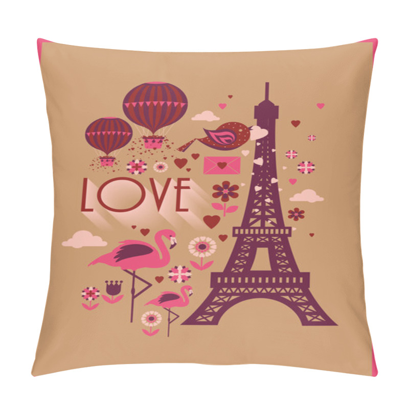 Personality  Eiffel Tower With Hot Air Balloons Pillow Covers