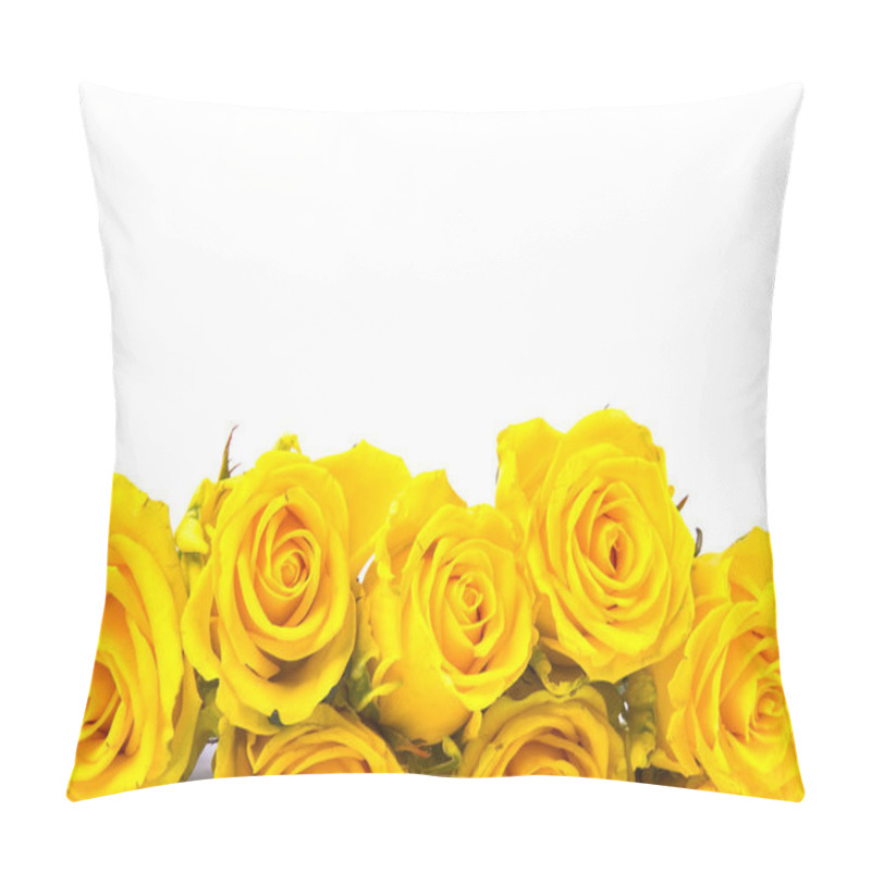 Personality  Yellow Roses On White Background Pillow Covers