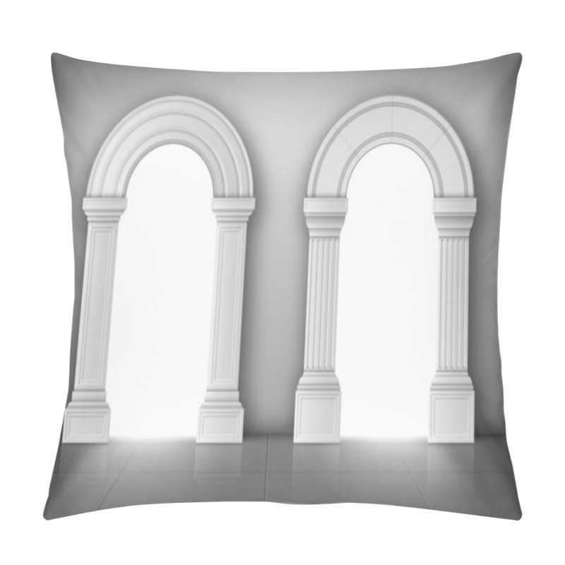 Personality  Arches With White Columns In Wall, Interior Gates Pillow Covers