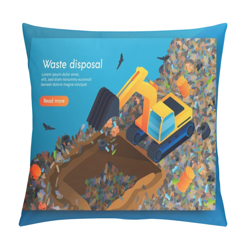 Personality  Flat Landing Waste Disposal At Huge Garbage Dump.  Pillow Covers