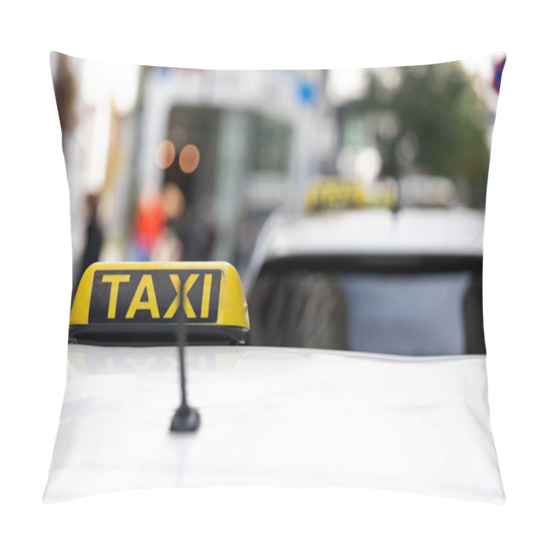 Personality  Close Up Picture Of A Taxi Sign  Pillow Covers