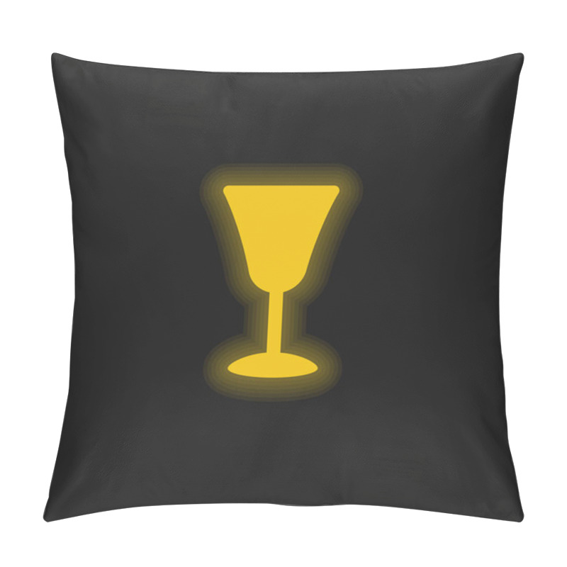 Personality  Big Goblet Yellow Glowing Neon Icon Pillow Covers