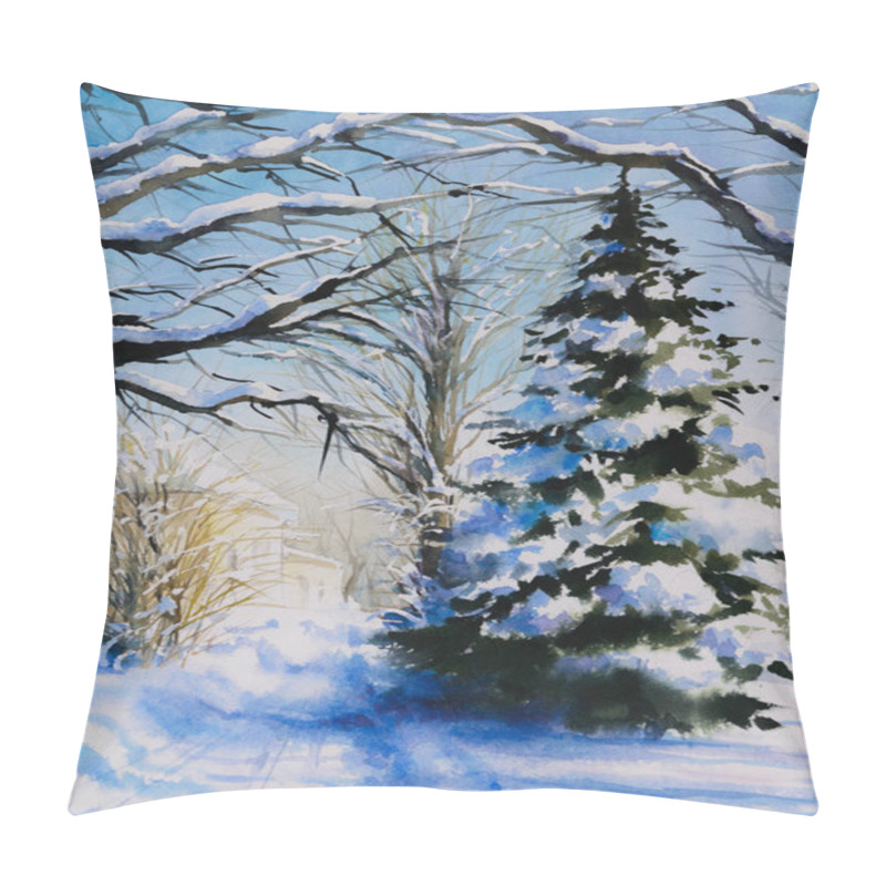 Personality  Winter In Park Pillow Covers