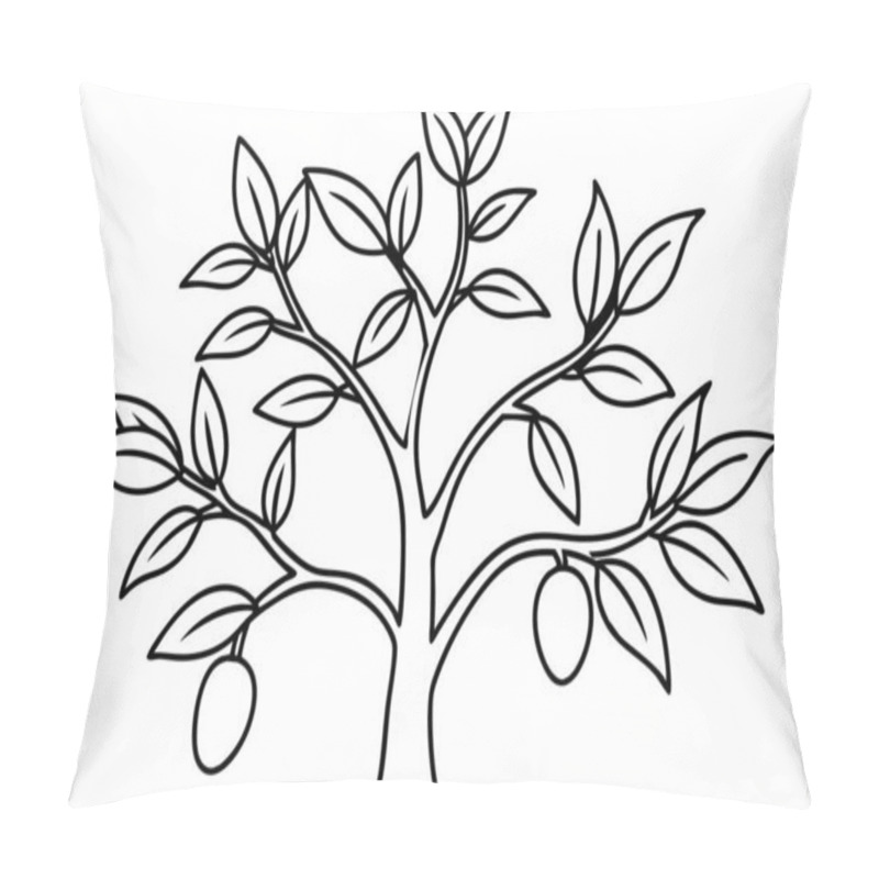 Personality  Simple Line Drawing Of A Fruit Tree Pillow Covers