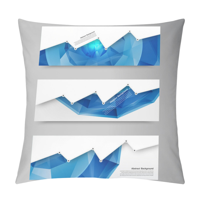 Personality  Vector Abstract Background. Polygon Blue Pillow Covers