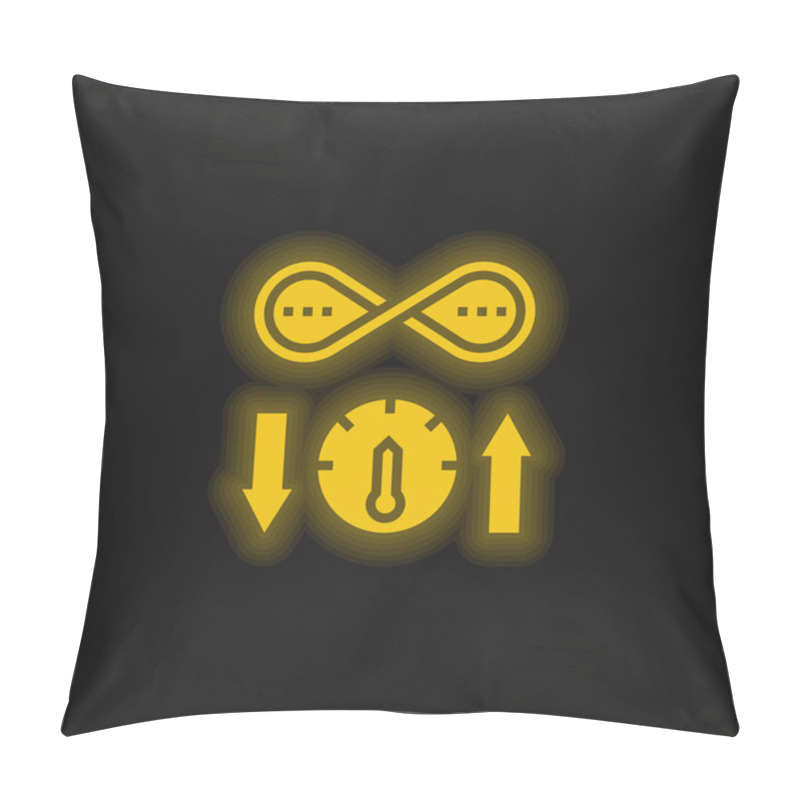 Personality  Bandwidth Yellow Glowing Neon Icon Pillow Covers