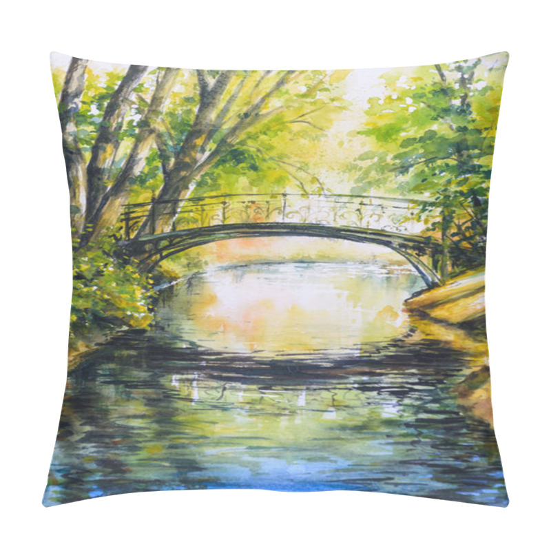 Personality  Bridge In Park Pillow Covers