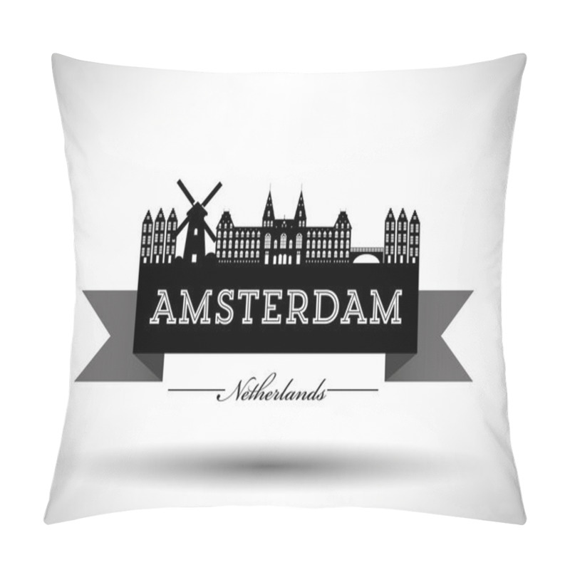 Personality  Amsterdam City Typography Design Pillow Covers