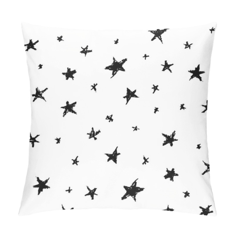 Personality  Seamless Pattern Design Abstract Sky Stars, Simple Lines Scandinavian Style Background Grunge Texture. Nursery Decor Trend Of The Season, Black Isolated On White. Gift Wrap Fabrics, Wallpapers. Vector Illustration Pillow Covers