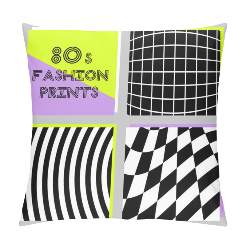 Personality  Set Of Geometric 80s Style Posters Pillow Covers