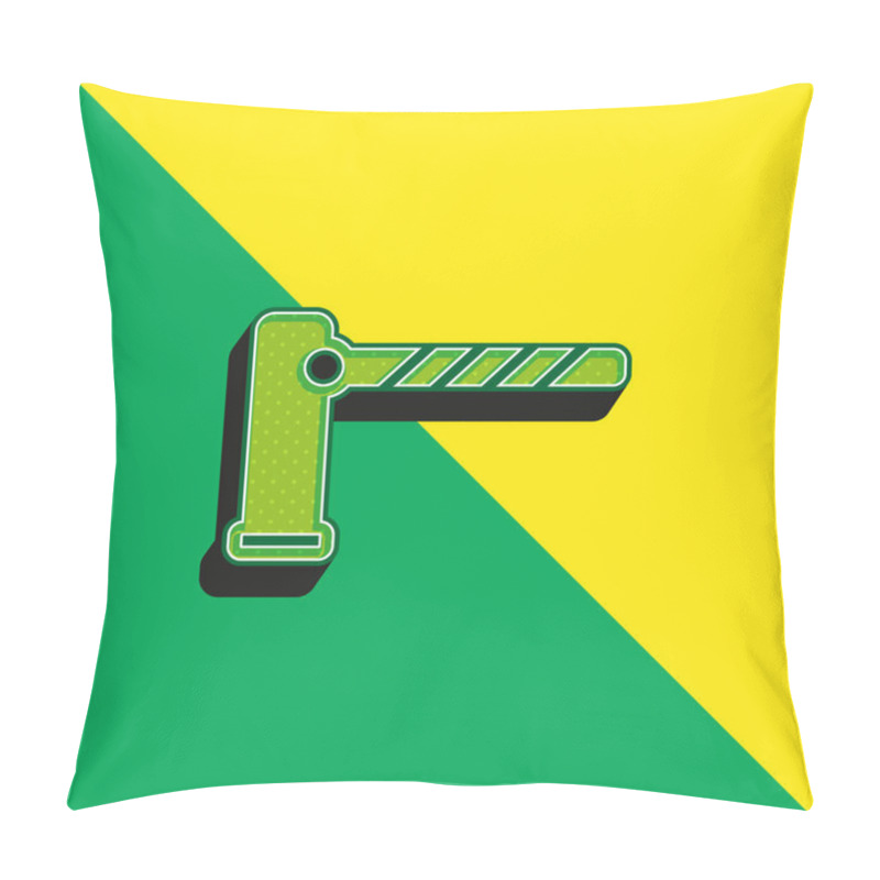 Personality  Barrier Green And Yellow Modern 3d Vector Icon Logo Pillow Covers