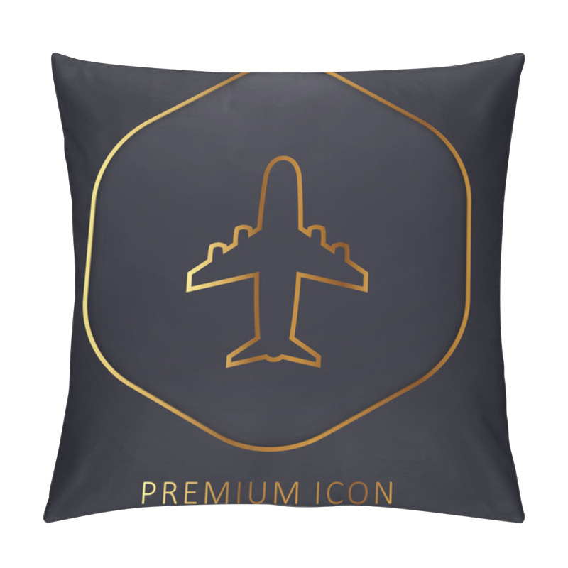 Personality  Aeroplane Golden Line Premium Logo Or Icon Pillow Covers