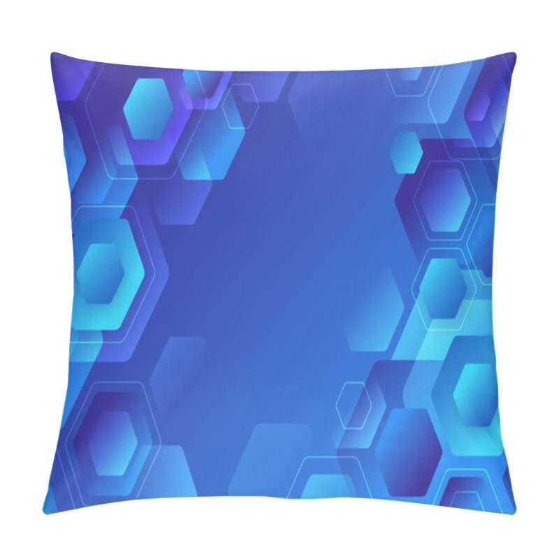 Personality  Gradient Blue Hexagonal Background Vector Design Illustration Pillow Covers