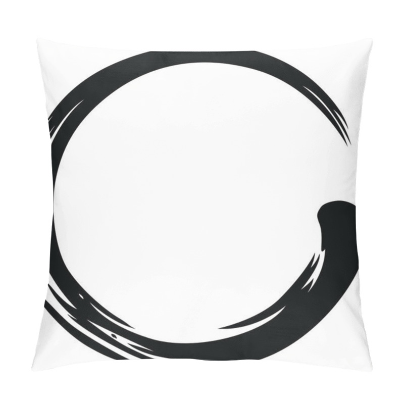 Personality  Zen Circle Paint Brush Stroke Vector Pillow Covers