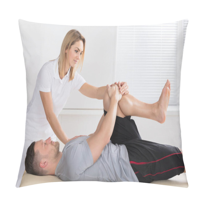 Personality  Physiotherapist Giving Knee Exercise Pillow Covers